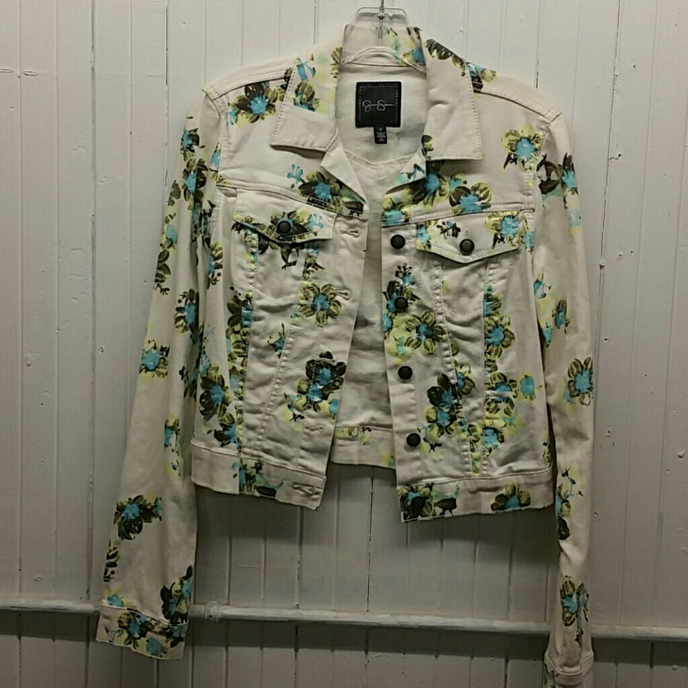 Jessica Simpson Cropped Jean Jacket Small